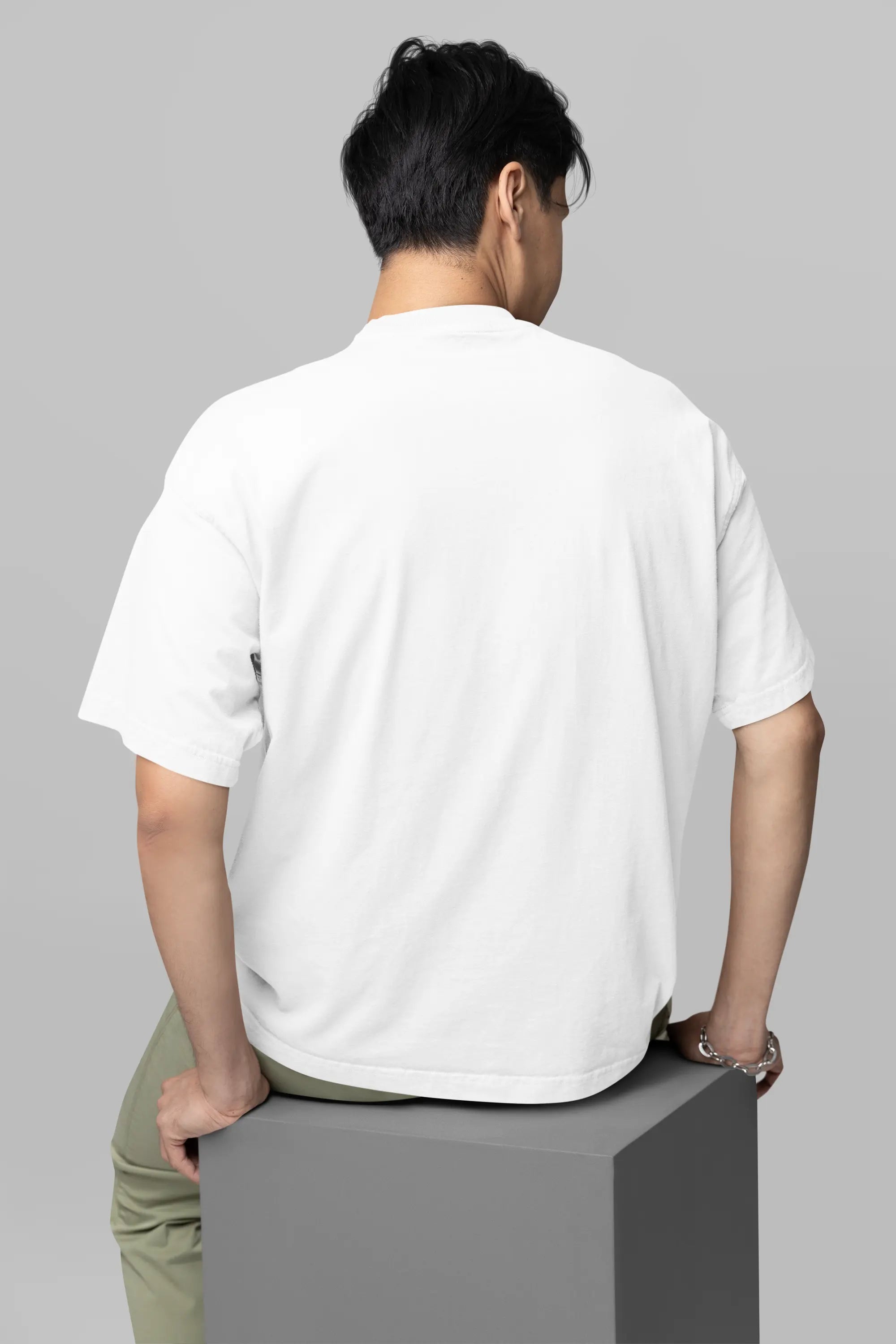 Basic White Ovesized T-Shirt For Men My Store