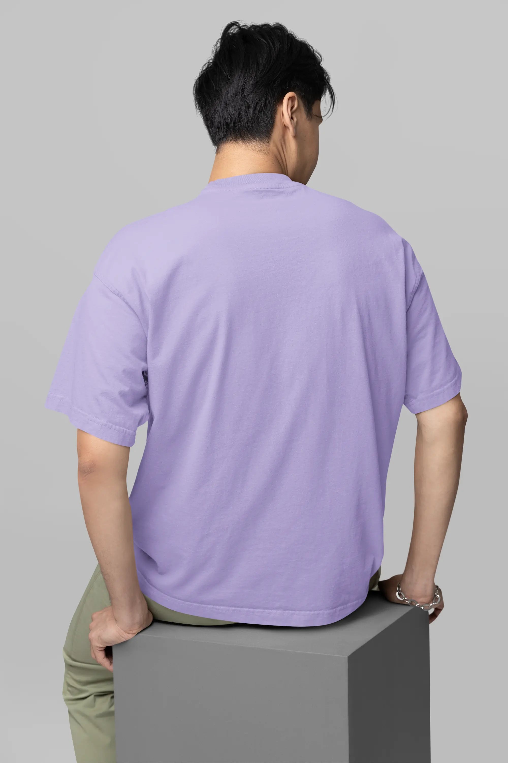 Basic Lavender Oversized T-Shirt For Men My Store