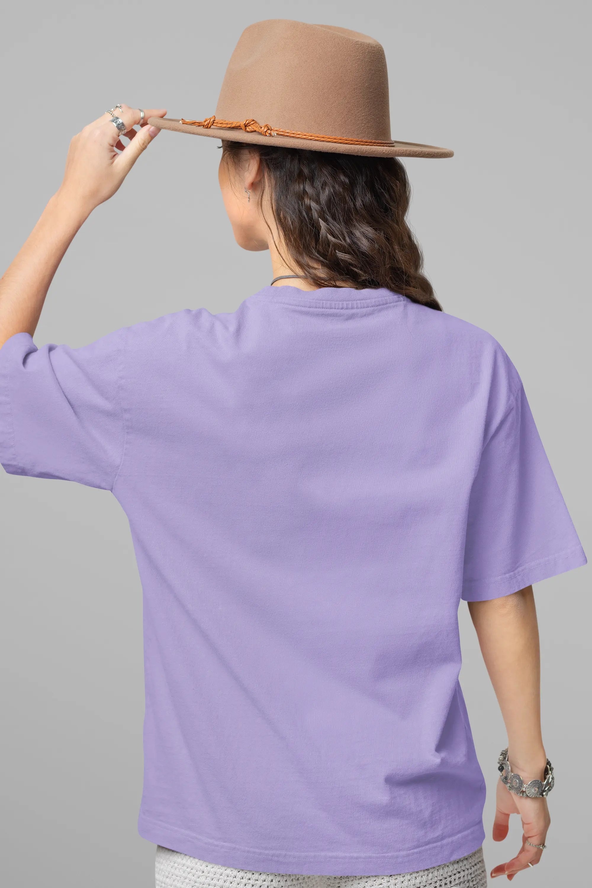 Basic Lavender Oversized T-Shirt For Women My Store