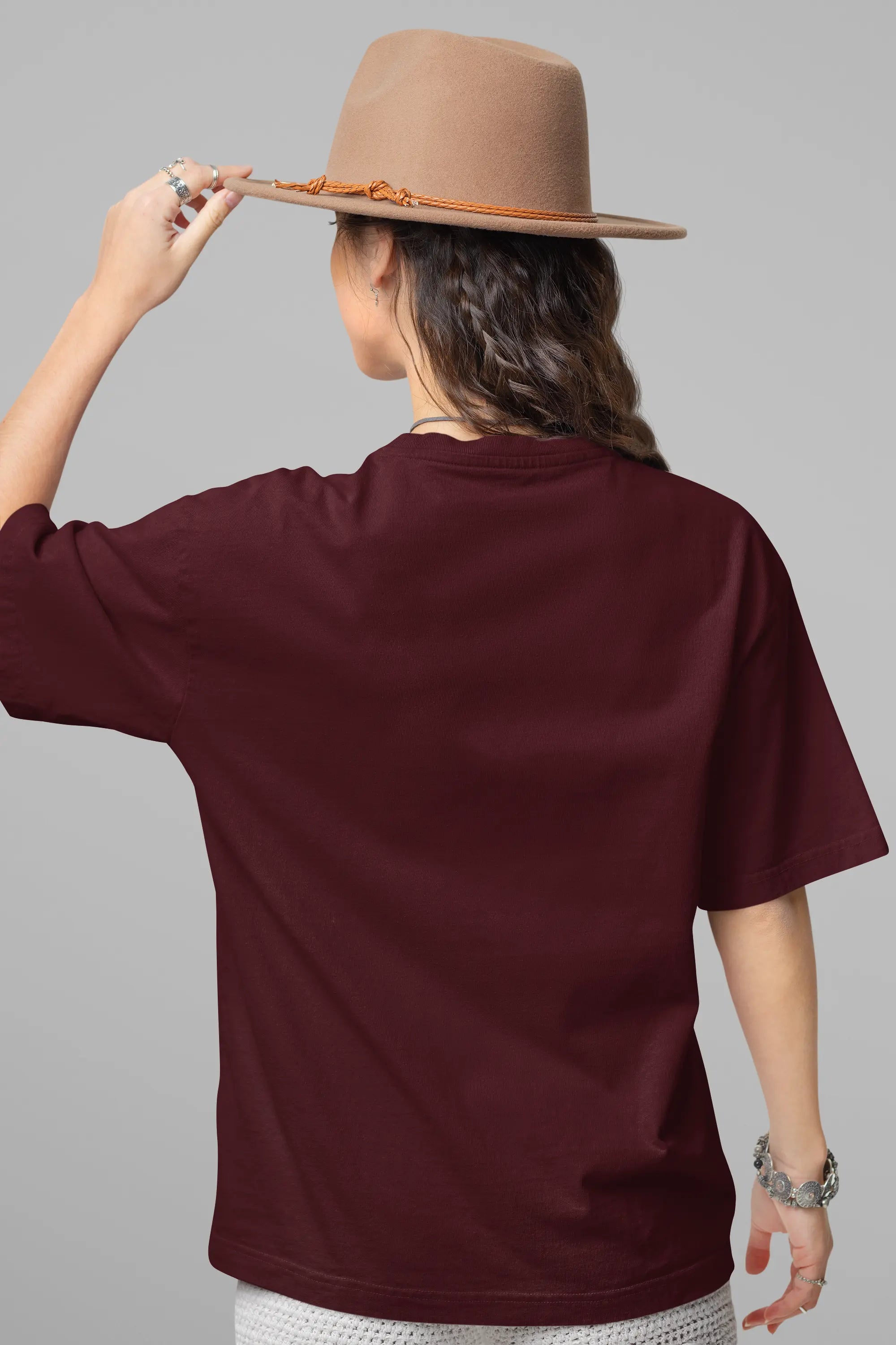 Basic Maroon Oversized T-Shirt For Women My Store