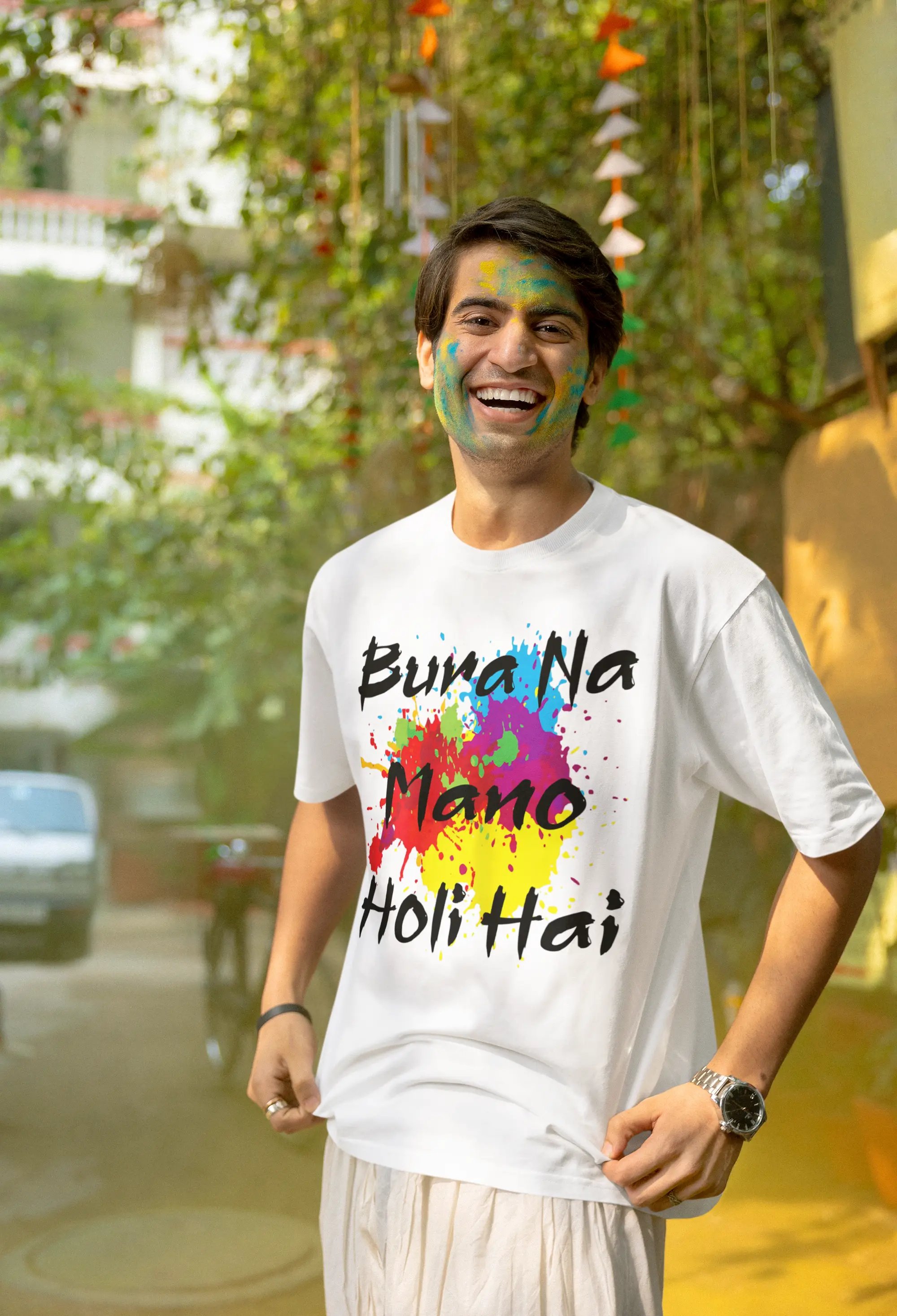 Bura na mano Holi Hai  Unisex Oversized T- Shirt Mystic Weavers