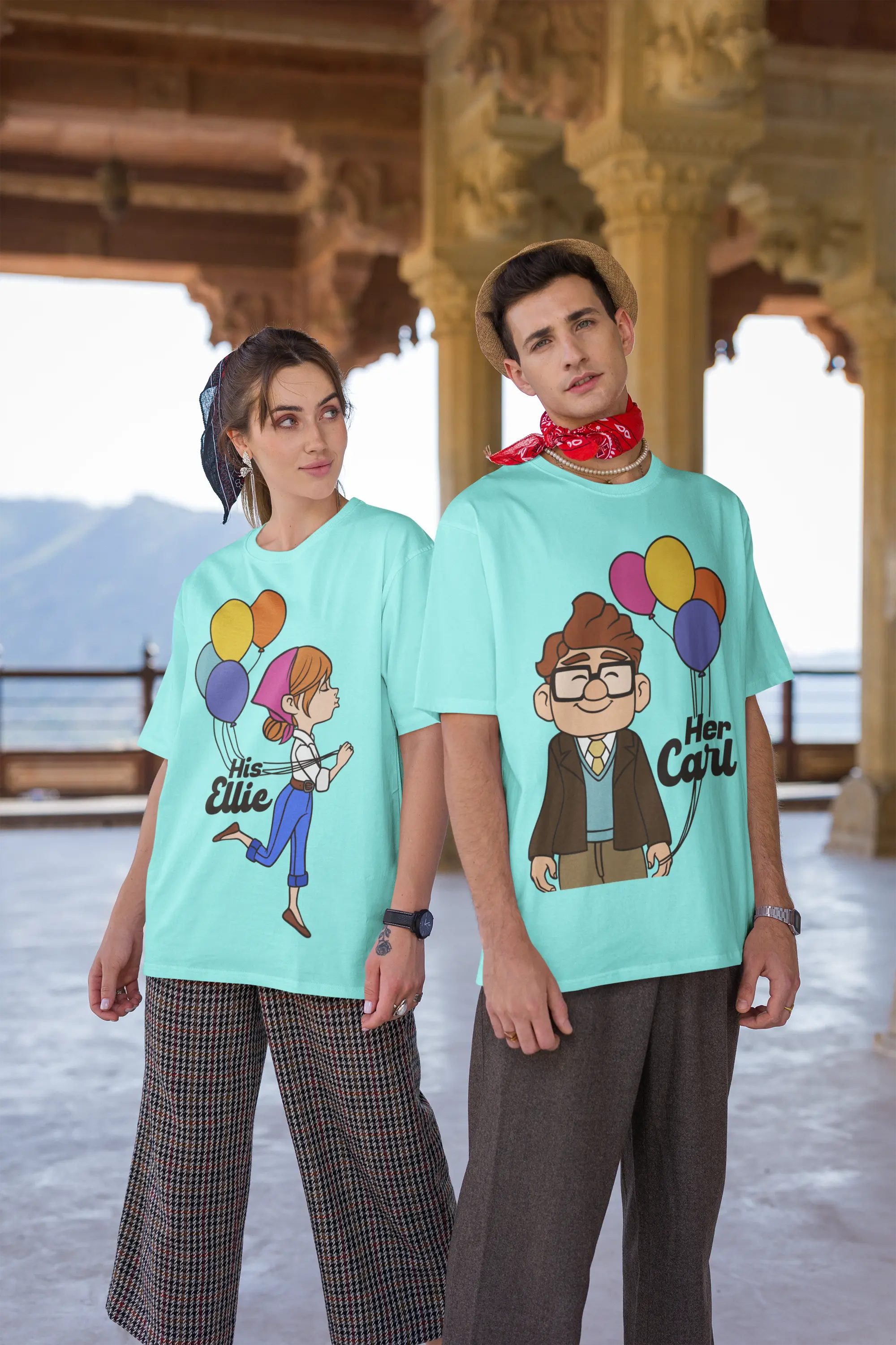 His Ellie and Her Carl Couple Oversized T- Shirt My Store