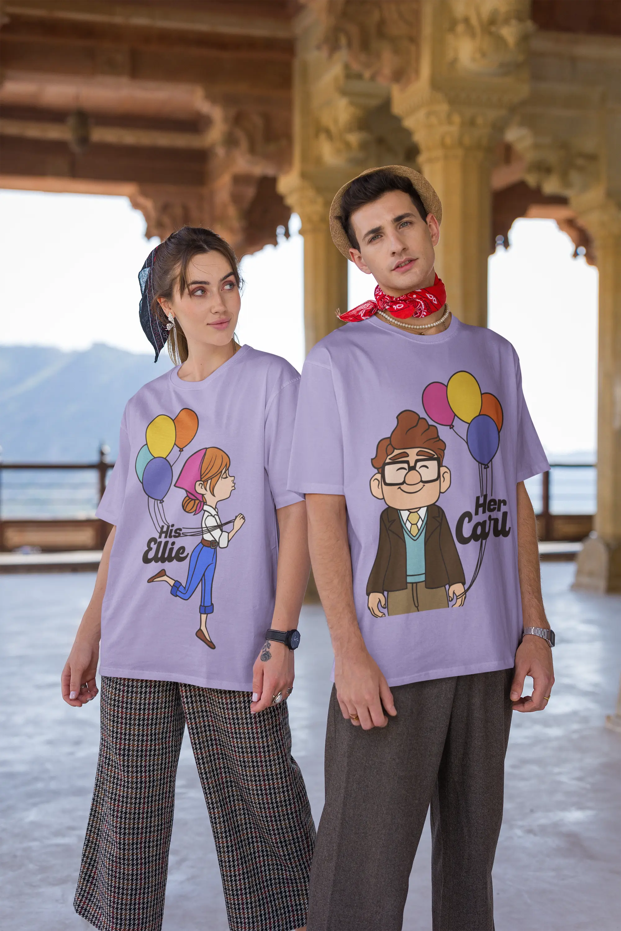 His Ellie and Her Carl Couple Oversized T- Shirt My Store