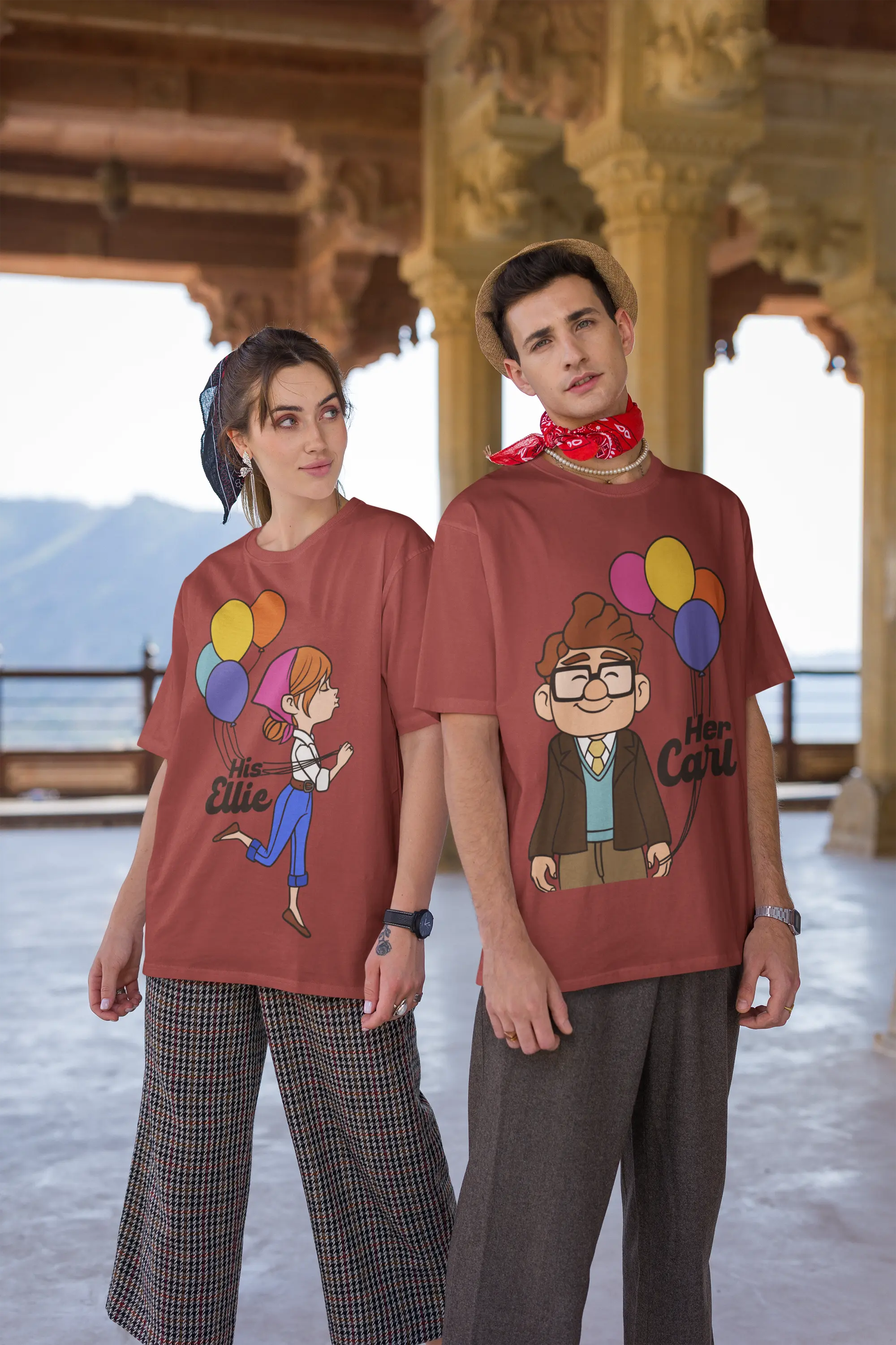 His Ellie and Her Carl Couple Oversized T- Shirt My Store