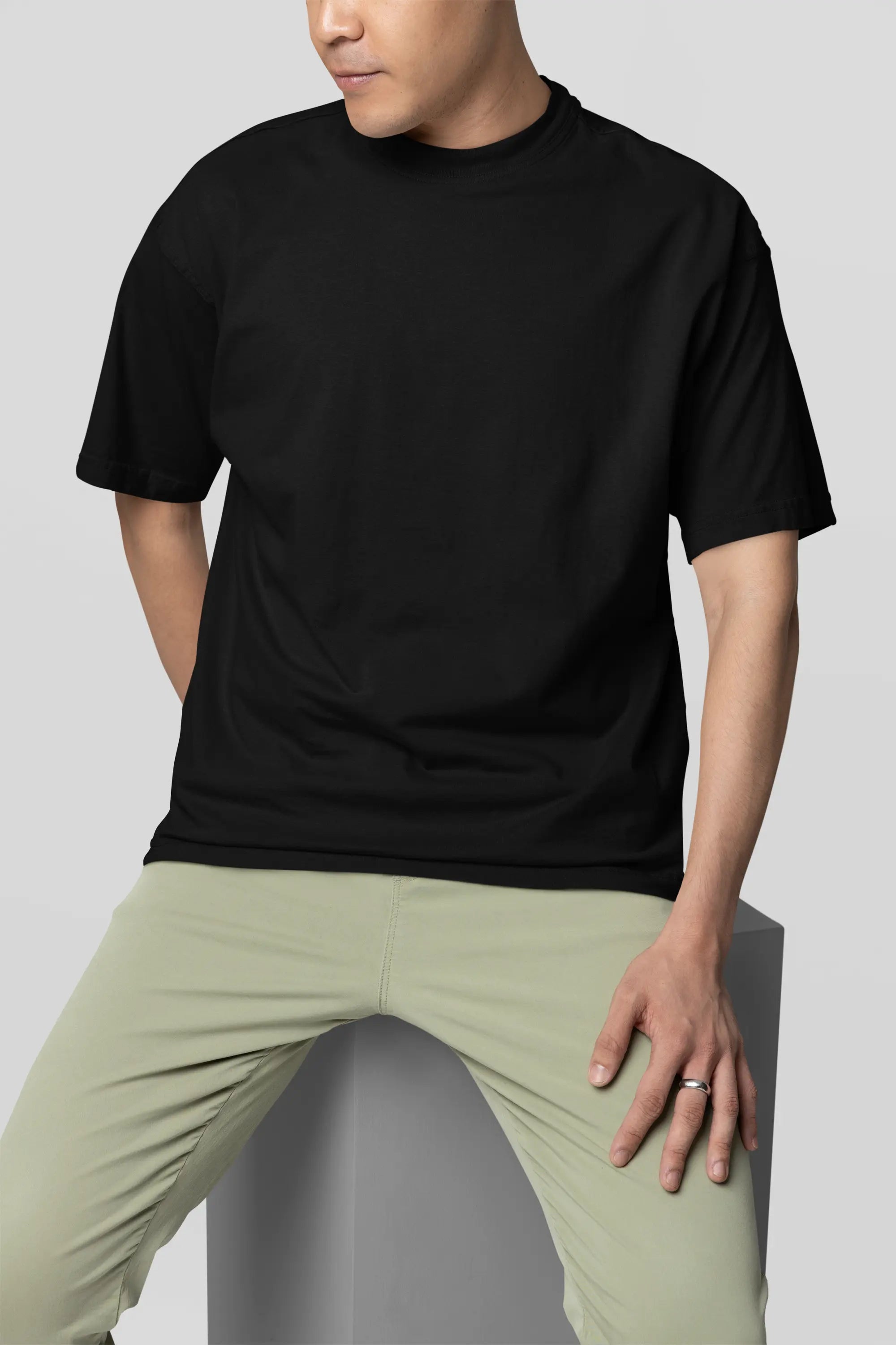 Basic Black Oversized T-Shirt For Men My Store