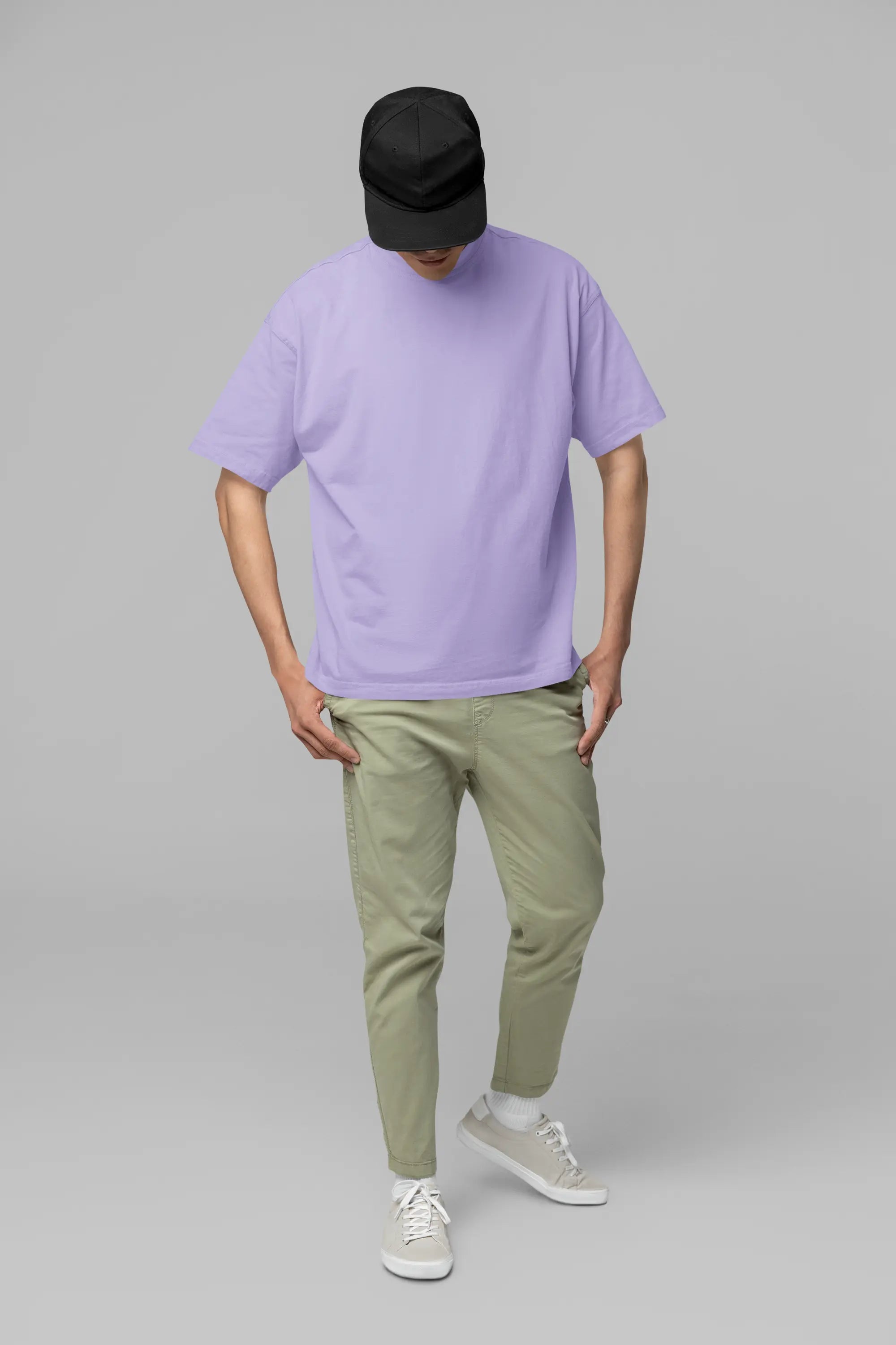 Basic Lavender Oversized T-Shirt For Men My Store