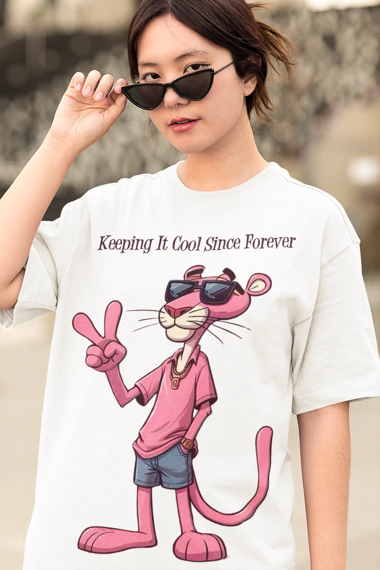 Cute Pink Panther Oversized Tshirt My Store