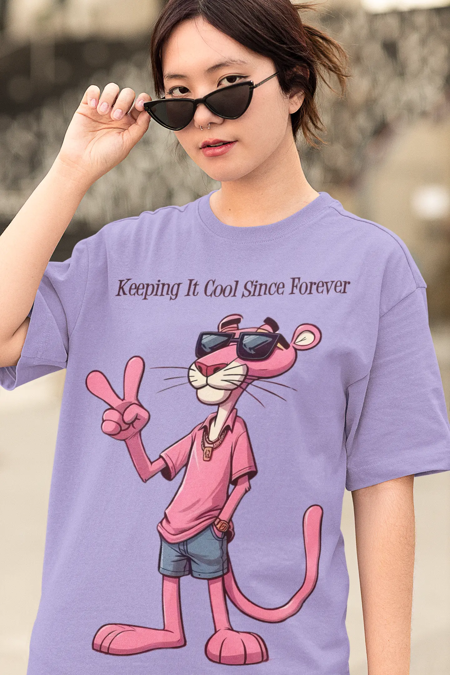 Cute Pink Panther Oversized Tshirt My Store