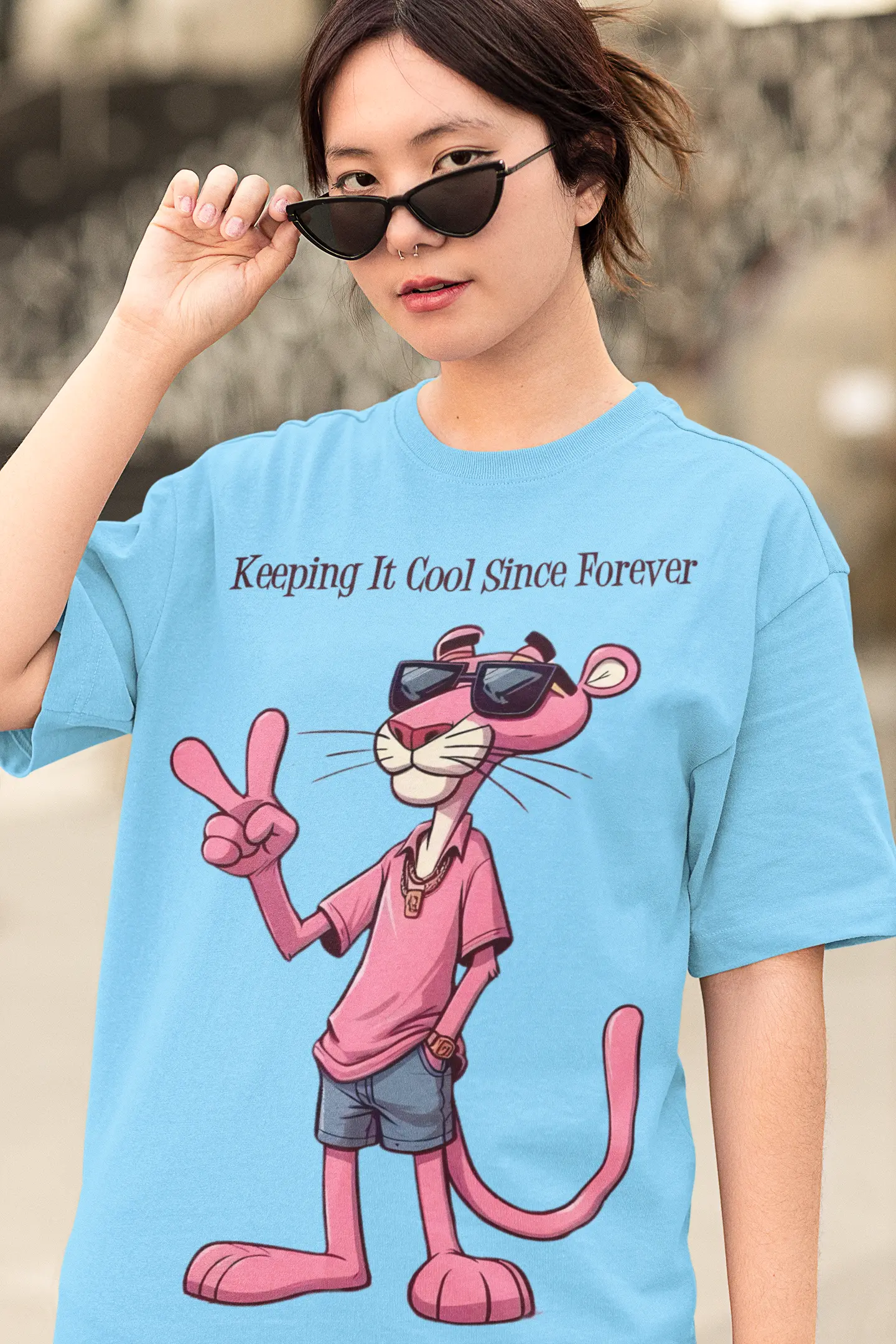 Cute Pink Panther Oversized Tshirt My Store