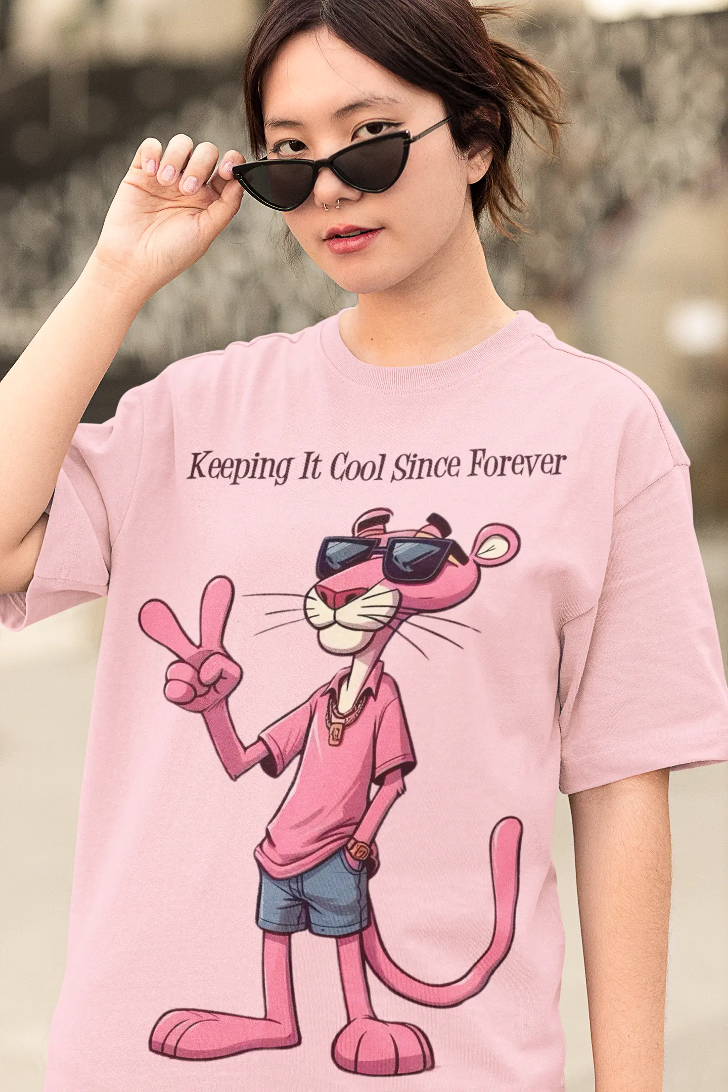 Cute Pink Panther Oversized Tshirt My Store