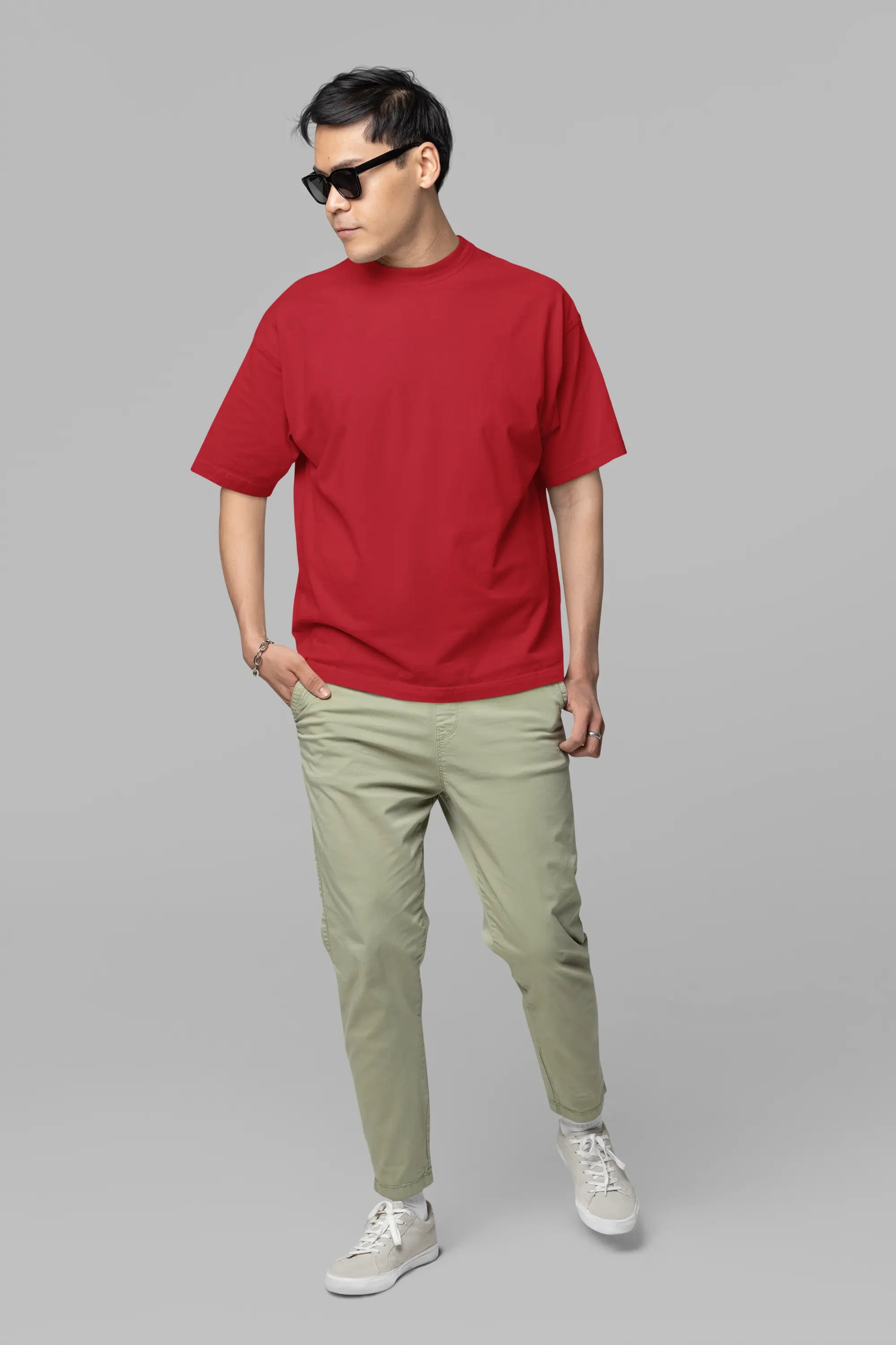 Basic Red Ovesized T-Shirt For Men My Store